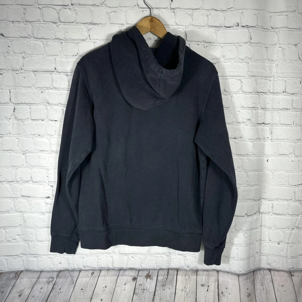 The North Face Hoodie Mens Small Faded Black Spellout‎ Graphic Hike Outdoors